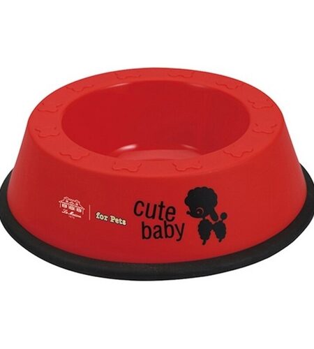 Pet feeding dish Hearts & Homies S Red Plastic
